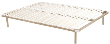 Vente-unique Sommier Cadre à Lattes à Monter 140 x 190 cm - 2x19 Lattes avec Pied - Beige - DREAMEA