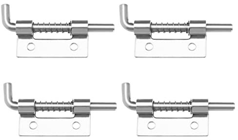 Be In Your Mind 4pcs Loquets à Ressort 51mm en Acier Inoxydable 304 avec Goupille à Ressort et Loquet de Verrouillage à Ressort pour Conteneurs Armoires Portes, Argent