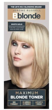 Jerome Russell Bblonde White Gold Maximum Blonde Toner – Non-Permanent Hair Toner for Pre-Lightened & Blonde Hair Colour, Hair Dye with No Ammonia or Peroxide, Lasts 8 Washes, 75ml