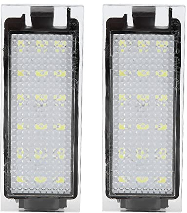 KIMISS Luz de matrícula, 18 cuentas de luz, 2 luces LED para matrícula de coche + 2