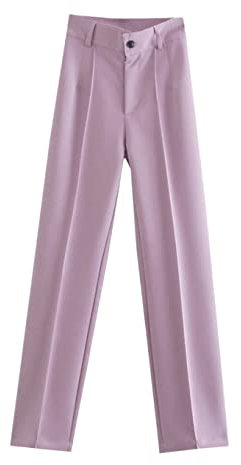 Dninmim Blazer vintage à double boutonnage avec col cranté pour femme, Lilas Pant, M