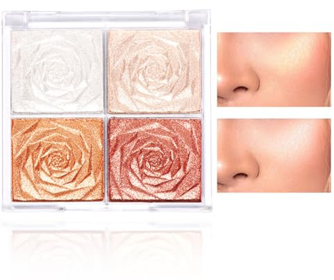 Fards à joues pour maquillage des joues, palette de blush scintillants imperméables, palette de blush à paillettes longue durée, blush crémeux 3 en 1, fard à joues crémeux contour, 4 couleurs de blush