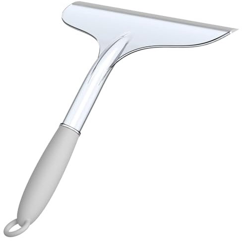 Multi-Purpose Squeegee for Window, Glass, Shower Door, Car, Heavy Duty Window Scrubber, Suction Hook Included, 10 inch(White & Gray)