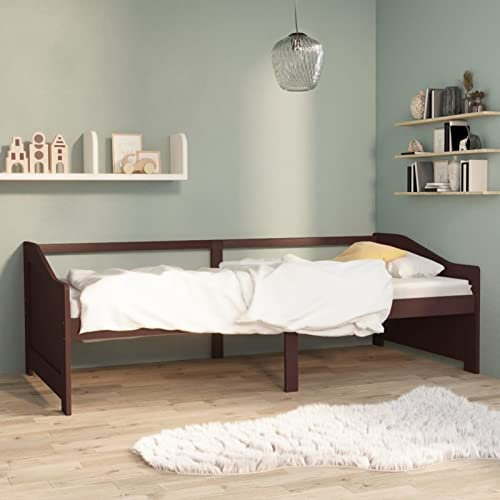 LAPOOH Tagesbett 3-Sitzer Dunkelbraun Massivholz Kiefer 90x200 cm, Schlafsofa, Daybed, Bettsofa, Sofa Bed, Sofabett, Schlafcouch, Jugendbett, Bettgestell, Bettcouch - 322167
