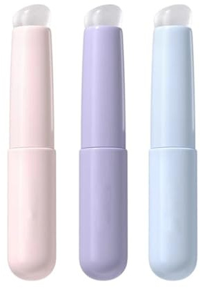 Grospe 3PCS Lip Brush, Silicone Lip Applicator Reusable Lip Mask Applicator, Premium High Elastic Silicone Brush Set For Lip Balm, Lip Gloss, Lip Stick and Concealer