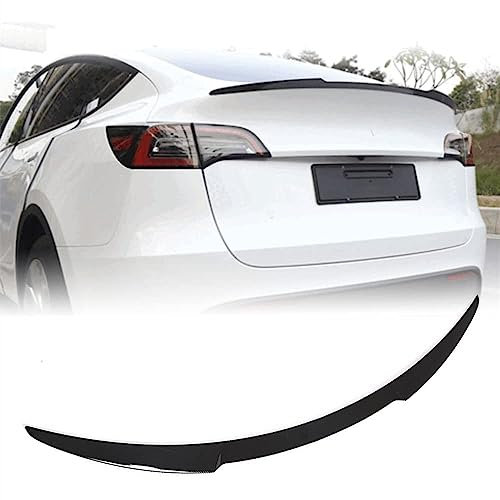 WJBBJW Für Tesla Model Y 4-Type 2020-2021 Heckspoiler, Auto Spoiler Carbon Spoiler, Kohlefaser Auto Spoiler,1PCS Dauerhaft Kofferraum Spoiler Wing Lip Schwarz