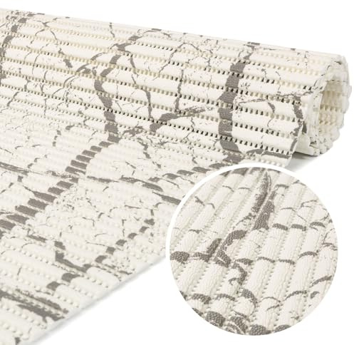 ANRO Weichschaummatte Badematte Bad Dusche WC Vorleger Teppich Antirutsch Badläufer Marmor Grau Weiß 120x65cm