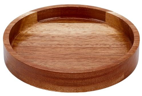 MAYJOYDIY Bandeja redonda de madera de acacia de 15 cm, plato decorativo para charcutería, queso, postre, comida de fiesta