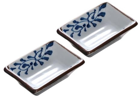 SHOWERORO 2pcs Sauce Dishes Ceramic Dipping Sauce Bowls Soy Dish Seasoning Plate Small Bowls for Dipping Restaurant Quality