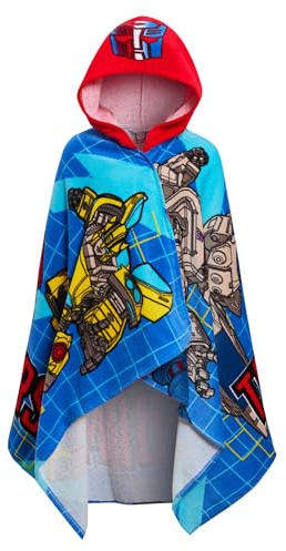Transformers Toalla con capucha niños, Poncho para niños, toalla de playa 100% algodón, Toalla de baño de abejorro, envoltura para nadar