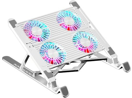 Lnfxkvva Laptop Cooling Stand Foldable Laptop Cooling Pad with 4 RGB Silent Fans for Laptop Portable Cooler