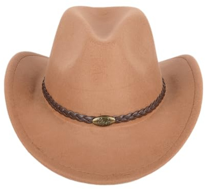 Cowboy Hat for Men and Women Lightweight Handmade Durable Wide Brim Western for Cowboys Cowgirls Women khaki