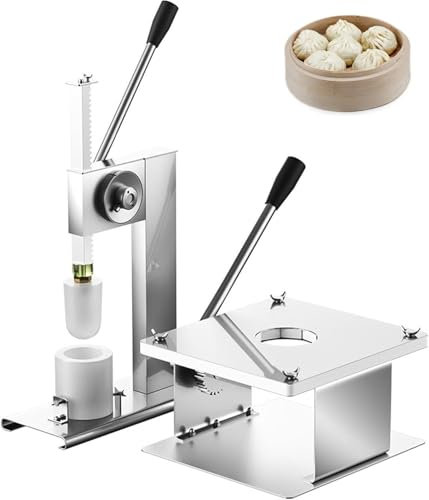 ANGDI Machine à brioches Semi-Automatique, Machine à baozi Manuelle 3 Types de moules Grands/Moyens/Petits, Moule à bao en Acier Inoxydable, Machine à baozi de Bureau pour Cuisiner de délicieux baozi