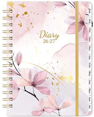 Academic Diary 2026-2027 Week to View Aug 2026-Jul 2027, Pink A5