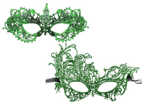 Spitze Maske Maskerade Maske Damen 2 Stücke Spitzenmasken Venezianische Maske Frau Mädchen Sexy Augenmasken Maskenball Partymaske für Rollenspiele Karneval Theme Party Kostüm Accessoire