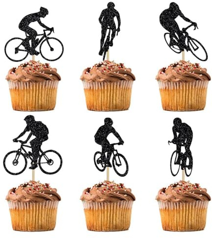 24 Stück Fahrrad Party Kuchen Dekoration Kuchen Cupcake Topper personalisierte Fahrrad Sport Radfahren Enthusiasten Kuchen Dekoration Sport Themed Cake Topper