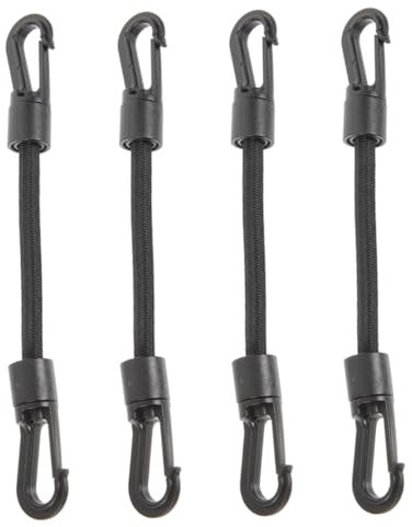 SEWOART 4pcs Elastic Tie down Strap with Hook, Multi-function Buckle Strap for Outdoor Camping and Kayak Accessories, Portable Small Hook Rope for Travel and Daily Use