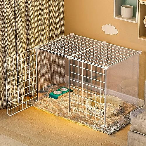 FDQAMLKX Gabbia per Gatti da Esterno Grande - Recinto Gatti Gabbia Gatti in Prodotti per Animali Domestici Pieghevoli in Metallo Recinto Recinto per Esterno/Interno/Balcone - Facile da Montare