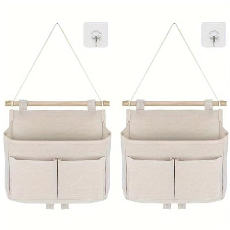 Bvtpoyy Stück Hängeorganizer, Wand Organizer Hängend, Bett Organizer Zum Einhängen, Aufbewahrung Mit 3 Fächern, Hängende Aufbewahrung Für Haus, Büro, Geschäft, Wohnwagen (Beige)