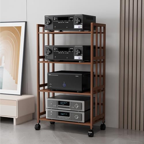 Generico Supporto multimediale AV, scaffale audiovisivo Mobile Stereo, mobiletto angolare per Supporti multimediali, Torre Rack Audio, mobiletto Stereo, mobiletto per Console per Giradischi, Ripiani