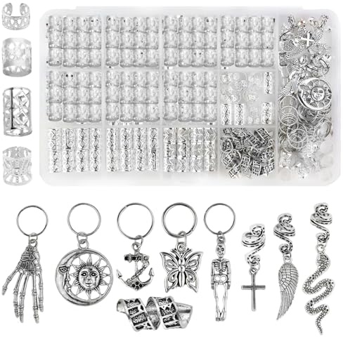 Rote Skelett-Perlen, Haarperlen, Halloween, geflochten, lose Spule, Haarschmuck, Clip, Haarring, Haarspange, Klingenring, Metalllegierung