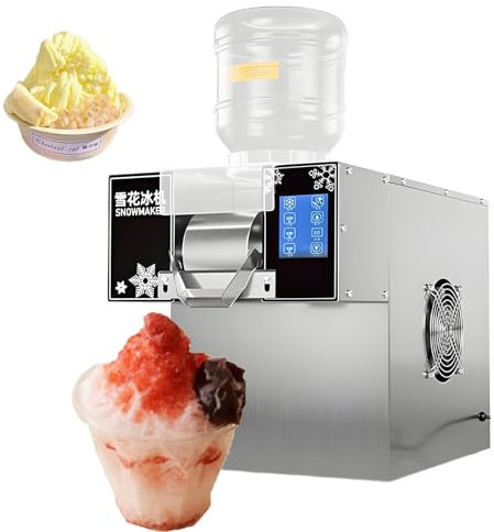 oiakus 60KG/24h Fabbricatore di Ghiaccio Shaver, Macchina Commerciale per Ghiaccio a Fiocco di Neve, Smart Touch, Spessore del Frullato Regolabile, per Bar Counter Cocktails/Latte