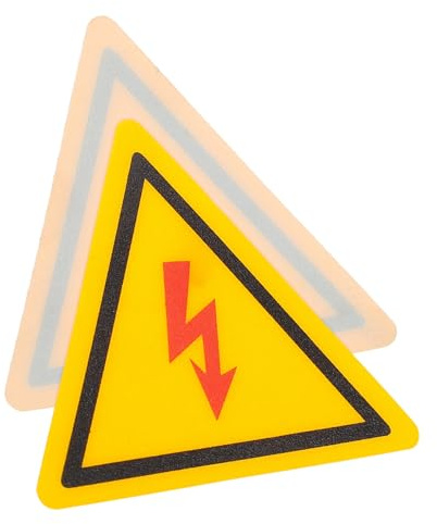 Hochspannungs Warnaufkleber Dreieckig 45mm 2 Stück PC | Ölbeständig, Leicht Austauschbar, Warnschild gegen Stromschläge, Geeignet für Elektrozaun