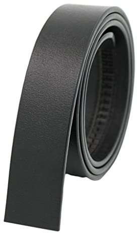 KBOLAE Ceinture en cuir pour homme sans boucle pour projets de bricolage, boucles à cliquet automatiques, bande de ceinture café, 125 cm, 125 cm