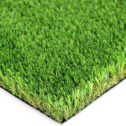 LSSHQ Outdoor Kunstrasen Matte in Grün Wetterfest Kunststoffrasen Balkonteppich Rollrasen, Wetterfest Mit Drainagefunktion Grass UV-Beständig 25 mm Höhe(4x6ft)
