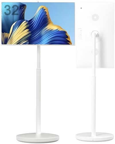 LMzythrop Television Portatil 32 Pulgadas,Televisor Pantalla Táctil con Cámara de 4K,Duplicación de Pantalla,Soporte Ajustable en Altura,TV Portatil para Hogar,Exteriores 8+128G