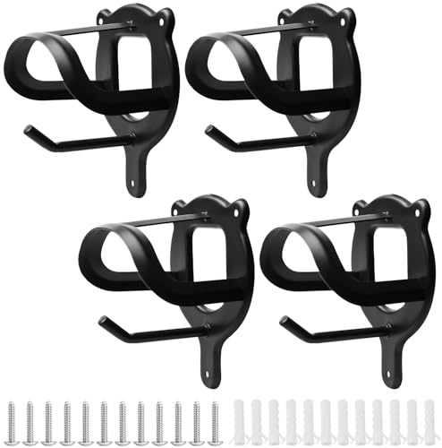 4 piezas de soporte para trensenhalter caballo, negro de metal, gancho de trinquete caballo con tubos y tornillo, brida de soporte para riendas auxiliares, gancho de brida de caballos, guía, cámara de
