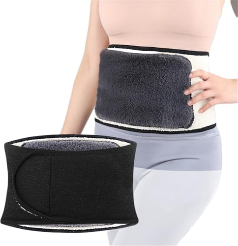 Winter Warm Waist Belt, Thicken Soft Thermal Plush Waist Warmer Adjustable Lumbar Support Warm Belt, Men Women Stomach Abdominal Support Band Wrap Back Brace Warm Strap Kidney Binder Waistband (L)