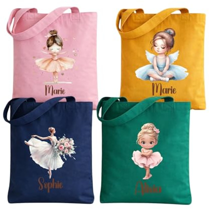 wolga-kreativ Kindertasche personalisiert mit Name Stofftasche Kindergarten Jutebeutel Kinder Stoffbeutel mit Namen Kita Freizeit