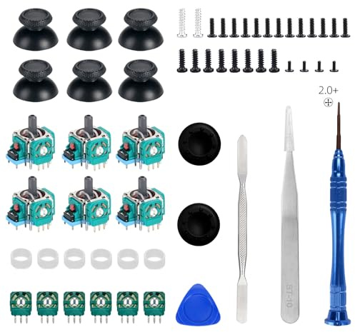 Joysticks Replacement for PS5 Controller, Analog 3D Joysticks Replacement | Compatible with PlayStation 5 Controller Part, Analogue Stick Replacement, with Repair Screwdriver Kit