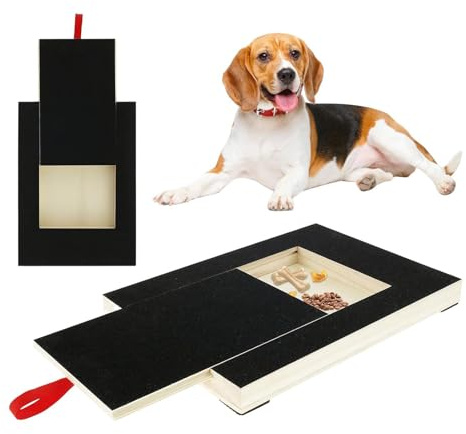 Tabla de limas de uñas para perros – Rascador de patas de madera para el cuidado de mascotas | Bandeja integrada para golosinas, ayuda para entrenamiento, superficie, plataforma interactiva, condición
