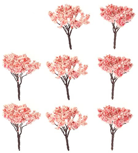 OUNONA 10 Stück Kirschblüten-modellbäume 6 5 cm Miniatur-landschaftslandschaft Kunststoff-modellbäume Für Park Street Diorama
