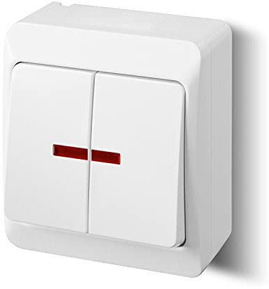 ELEKTRO-PLAST HERMES Double control switch IP44 Water-resistant Outdoor White
