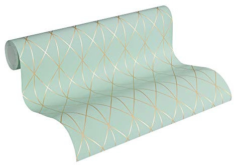 A.S. Création Designdschungel by Laura N. Vliestapete im skandinavischen Design matt glänzend 10.05 x 0.53 m metallic blau grün Made in Germany 365752 36575-2