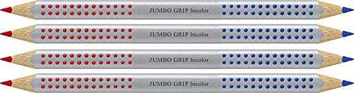Faber-Castell 110910 Jumbo Grip Silbentrennstift Bicolor rot und blau (4er Pack)