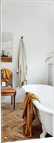 Dripex Spiegel 120x45cm Rahmenloser Badezimmerspiegel rechteckig Wandspiegel mit poliertem Rand und vorgebohrten Löchern Badspiegel für Ankleidezimmer Schlafzimmer und Wohnzimmer