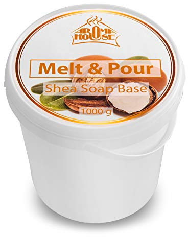 Glycerin Seifenbasis mit Sheabutter 1000g - Seifenbase Melt & Pour - Feuchtigkeitsspendend Rohseife - Soap für Trockene & Empfindliche Haut mit Shea Butter für Handgemacht & Geschenk