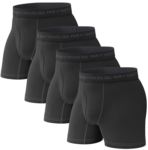 Pair of Thieves Men Every Day Kit Boxer Briefs | Underwear for Men | 4 Pack | Soft, Tagless, Cotton Spandex Blend | Moisture Wicking for the Gym, Work and Daily Comfort | Everyday Boxer Briefs