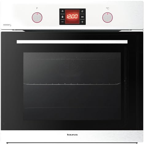 Taurus HM973IXD - Horno encastrable programable 73L, 2900W, temporizador digital, 10 funciones, incluye bandeja y parrilla, hasta 250°C, sistema limpieza WaterSteam, Negro