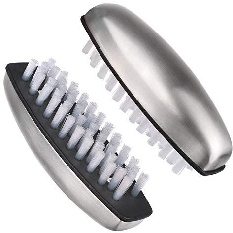 Yebeauty Nail Brush Fingernail Cleaner, Hand Scrub Cleaning Brush Stainless Steel Hand Finger Toes Scrubbing Brush, Pedicure Nail Scrubber, 2 Pack