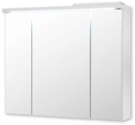 POOL Spiegelschrank Bad mit LED-Beleuchtung in Artisan Eiche Optik, Weiß - Moderner Badezimmerspiegel Schrank mit viel Stauraum - 60 x 68 x 20 cm (B/H/T)