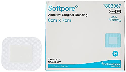 MediSale Softpore Adhesive Surgical Dressing – 6cm x 7cm (Pack of 10 Single Dressings | Breathable, Low-Adherent Wound Dressing for Gentle Protection