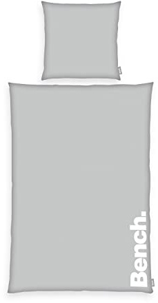 Bench Bettwäsche-Set, Urban Grey, Kopfkissenbezug ca. 80x80 cm, Bettbezug ca. 135x200 cm, Mit leichtläufigem Markenreißverschluss, 100 % Baumwolle, Farbe: Grau/Weiß, Art.Nr.: 4412601050