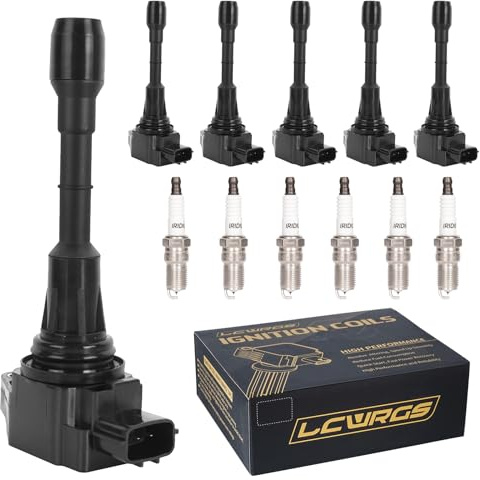 Set of 6 Ignition Coil Packs & Spark Plugs Fits For 3.5 V6 Nissan Murano Maxima Altima Pathfinder Infiniti G35 EX35 JX35 2009 2010 2011 2012 2013 2014 2015 2016 3.5L Coils Spark Plugs Replaces# UF550