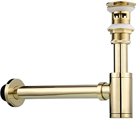 TBFL Bouchon De Vidange pour Évier De Salle De Bain, Bonde Escamotable avec Trop-Plein, Vanité De Lavabo De Baignoire en Laiton avec Trou D'évier Standard,D