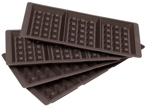 Lurch FlexiForm Waffle 585084 Baking Moulds 100% BPA-Free Platinum Silicone Set of 2/4 Brown